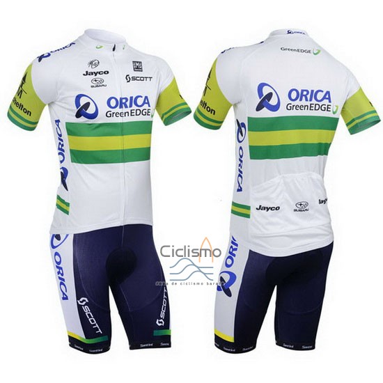 Orica Verdeedge Ropa Ciclismo Culotte Corto 2013 Mangas Cortas Blanco